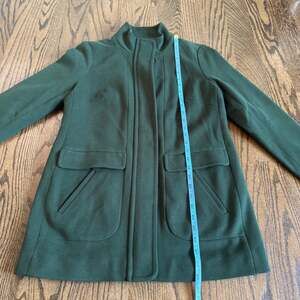 J.Jill Womens Hunter Green Pea Coat Jacket Full Zip Size XS Petite Pockets Snaps